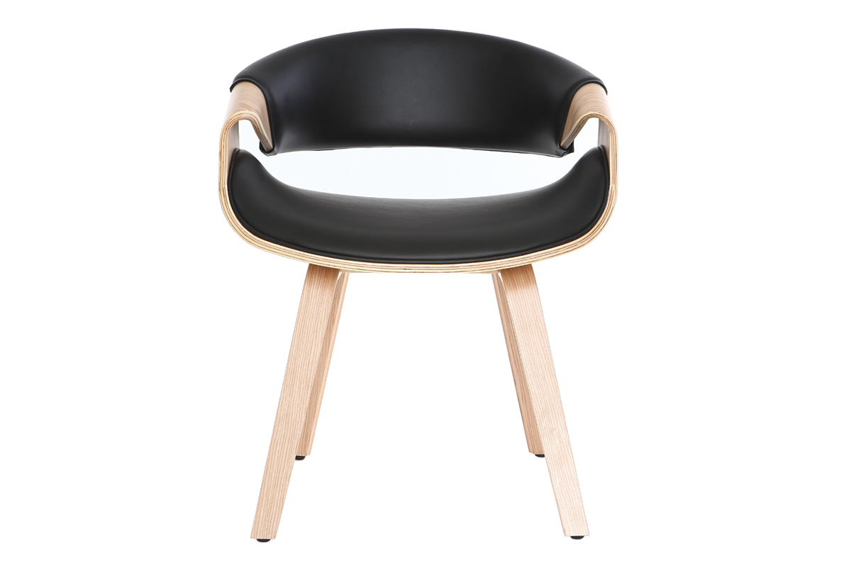 Silla nrdica negro y madera clara ARAMIS