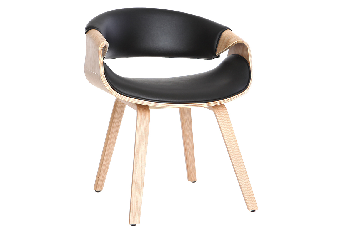 Silla nrdica negro y madera clara ARAMIS