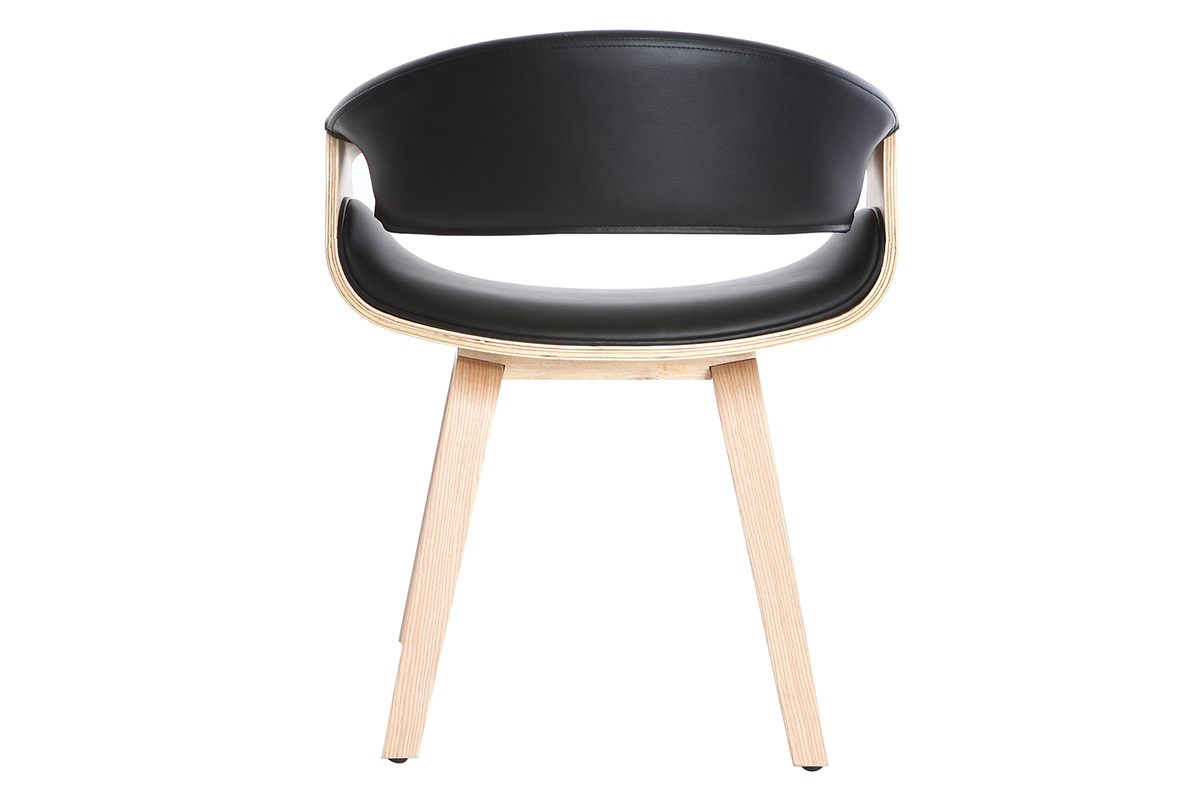 Silla nrdica negro y madera clara ARAMIS