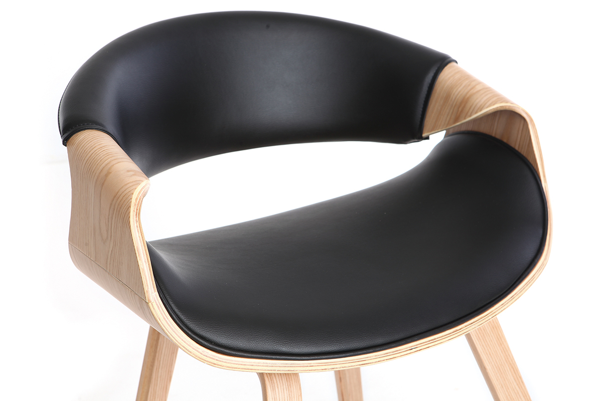 Silla nrdica negro y madera clara ARAMIS