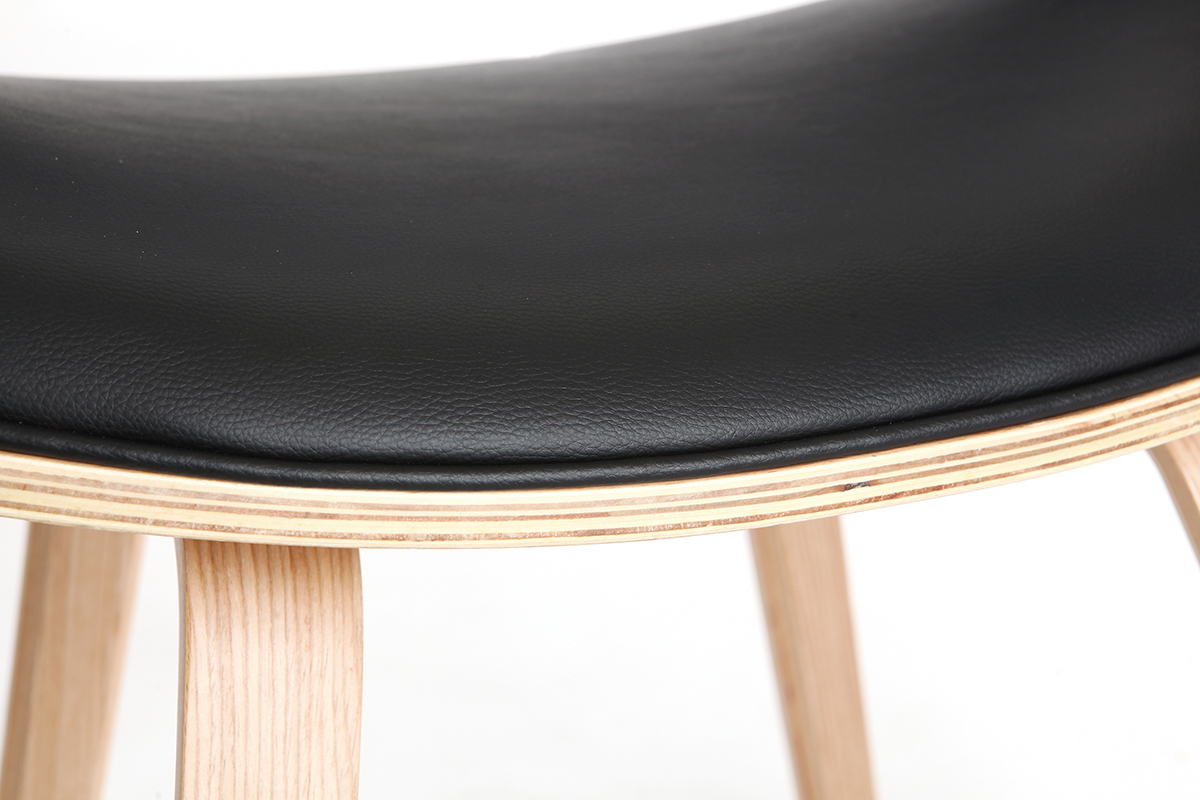 Silla nrdica negro y madera clara ARAMIS