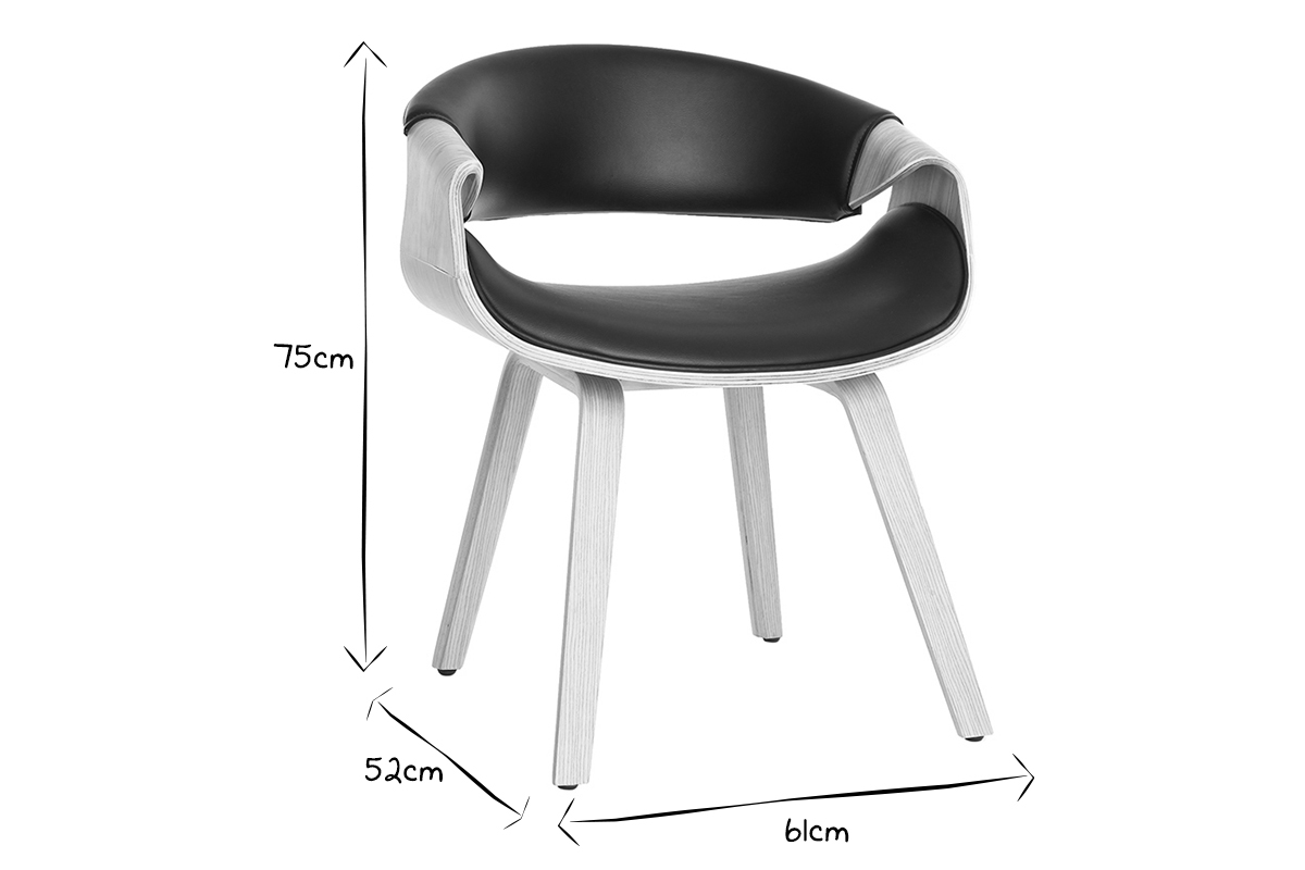 Silla nrdica negro y madera clara ARAMIS
