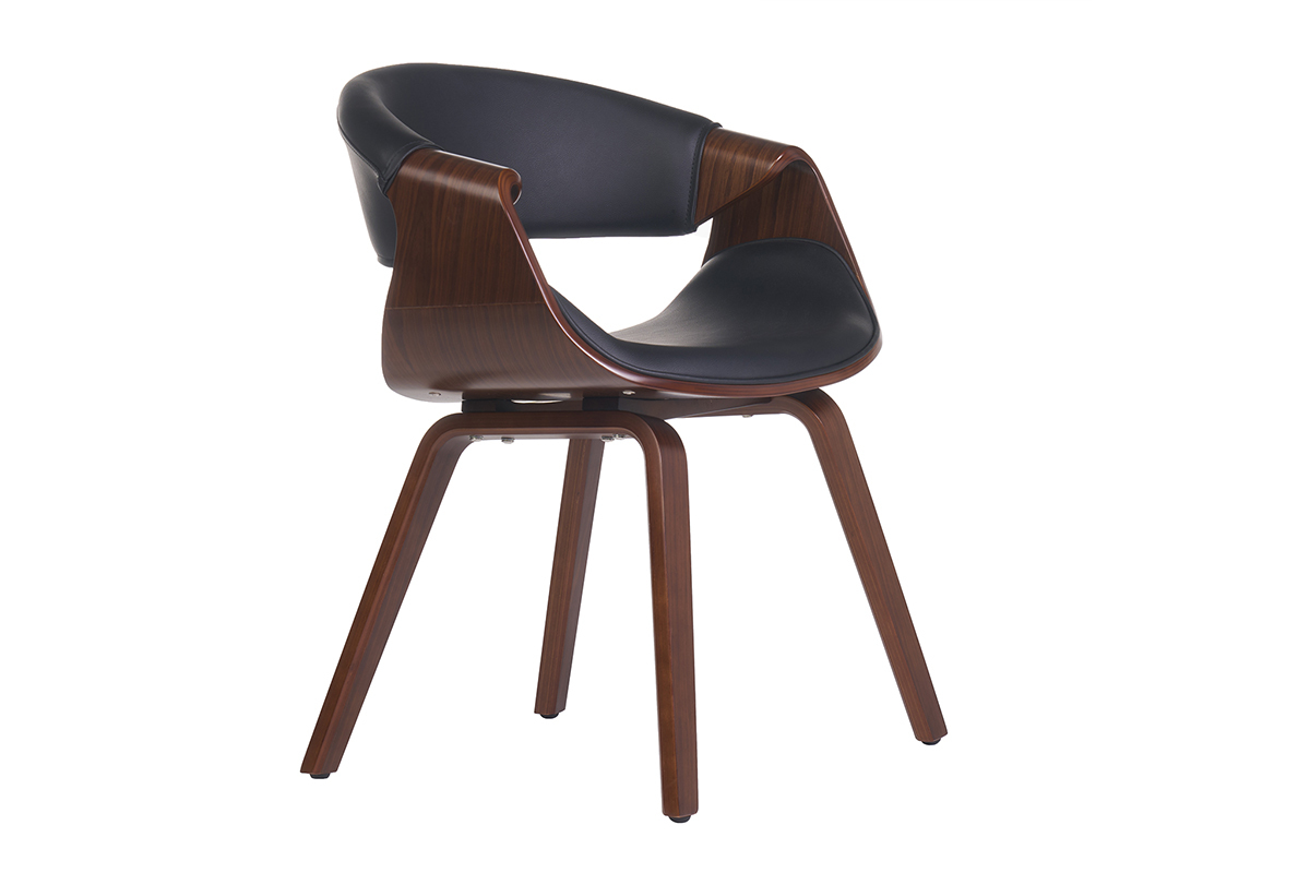 Silla nrdica negro y madera oscura ARAMIS