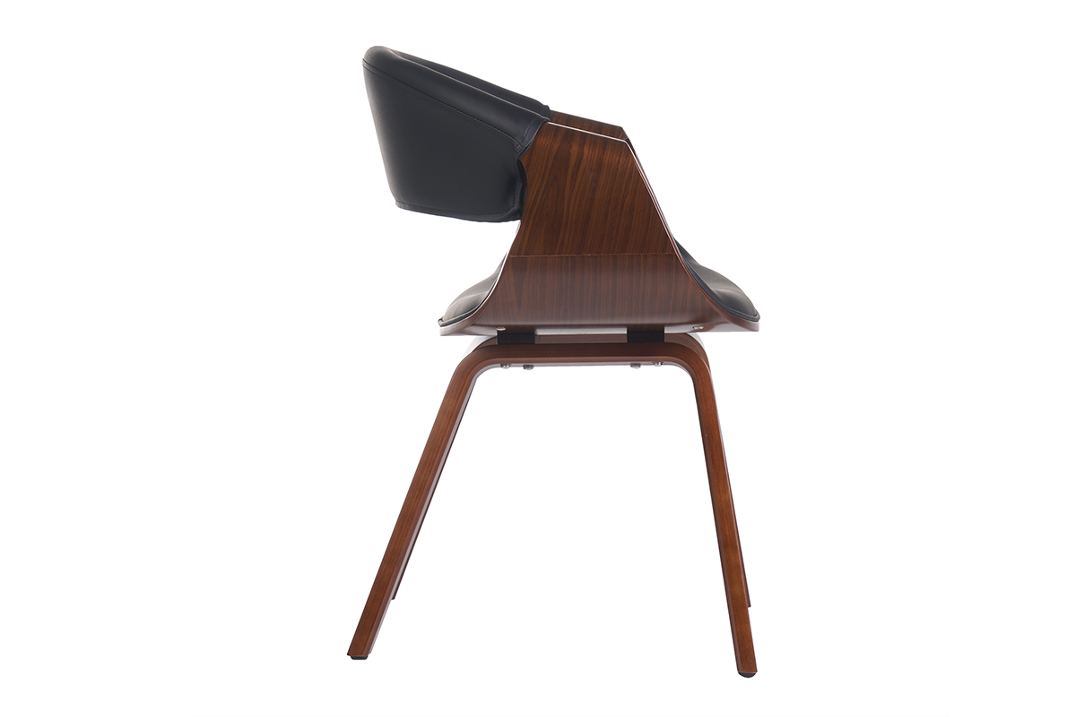 Silla nrdica negro y madera oscura ARAMIS