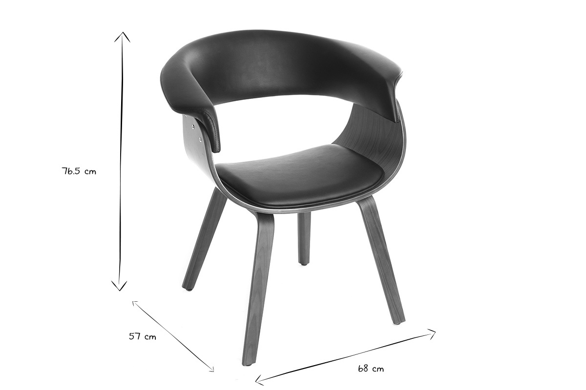 Silla nrdica negro y madera oscura OKTAV
