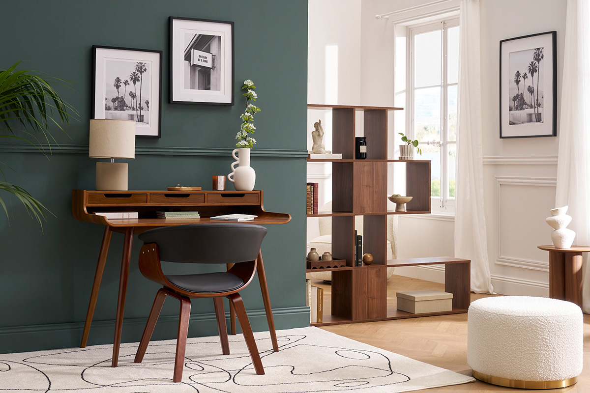Silla nrdica negro y madera oscura OKTAV