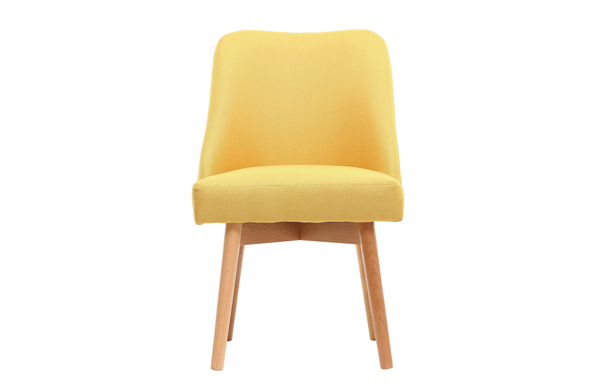 Silla nrdica tejido amarillo patas madera clara LIV