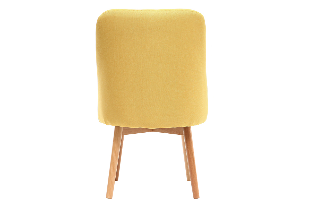 Silla nrdica tejido amarillo patas madera clara LIV