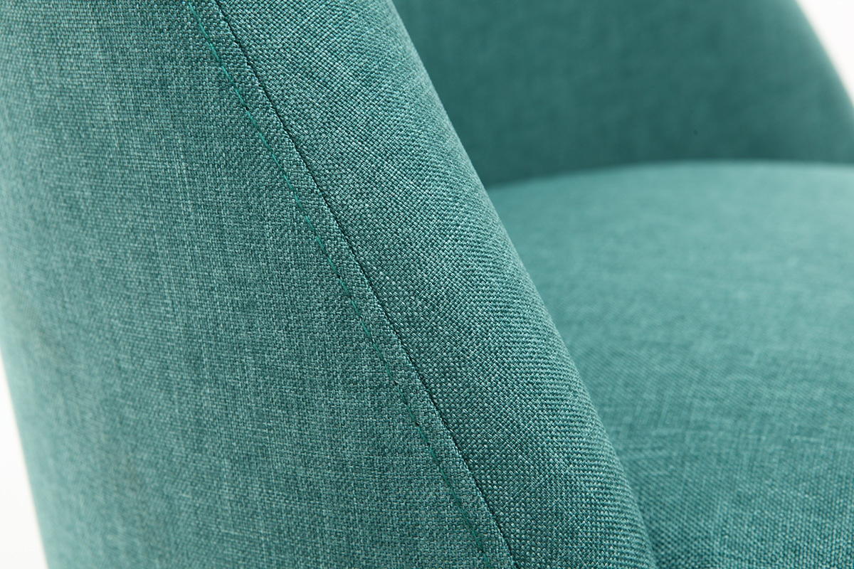 Silla nrdica tejido azul patas madera clara LIV