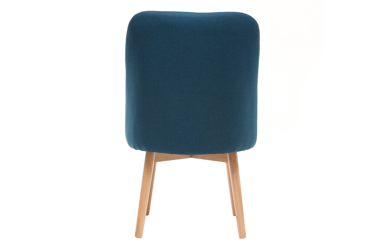 Silla nrdica tejido azul petrleo patas madera clara LIV