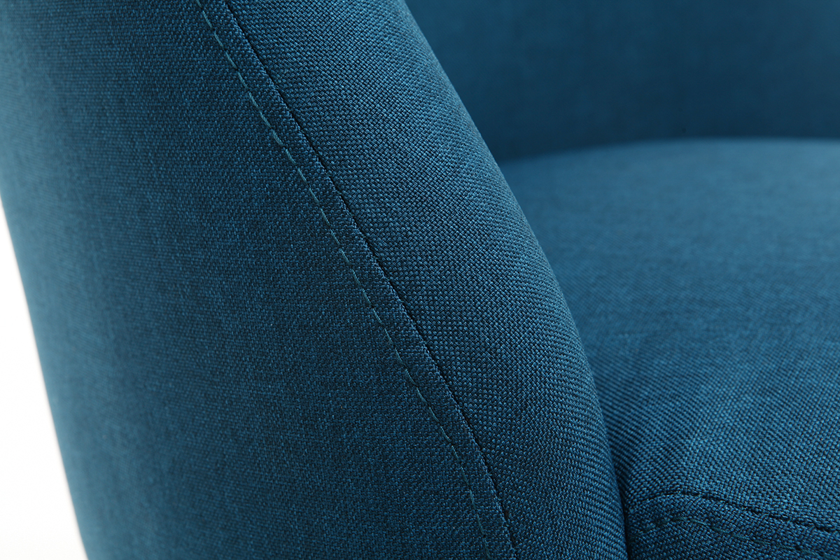 Silla nrdica tejido azul petrleo patas madera clara LIV