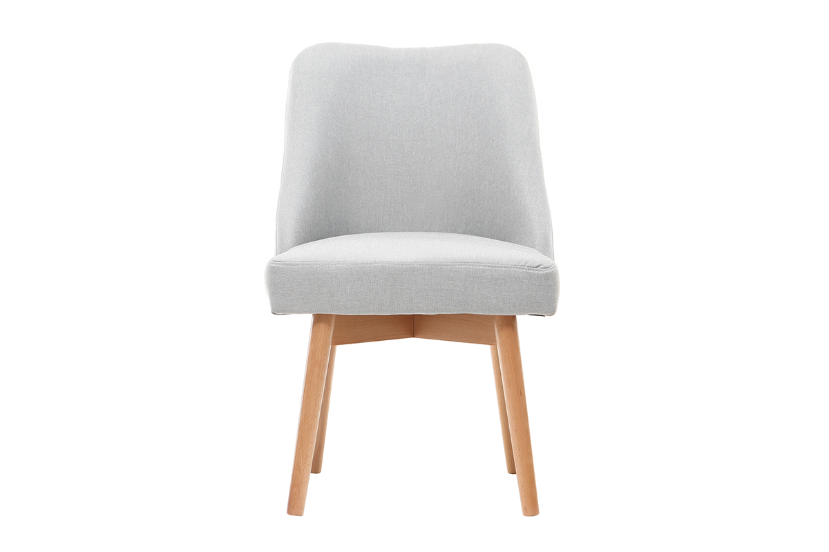 Silla nrdica tejido gris patas madera clara LIV