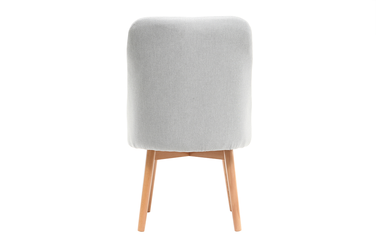 Silla nrdica tejido gris patas madera clara LIV