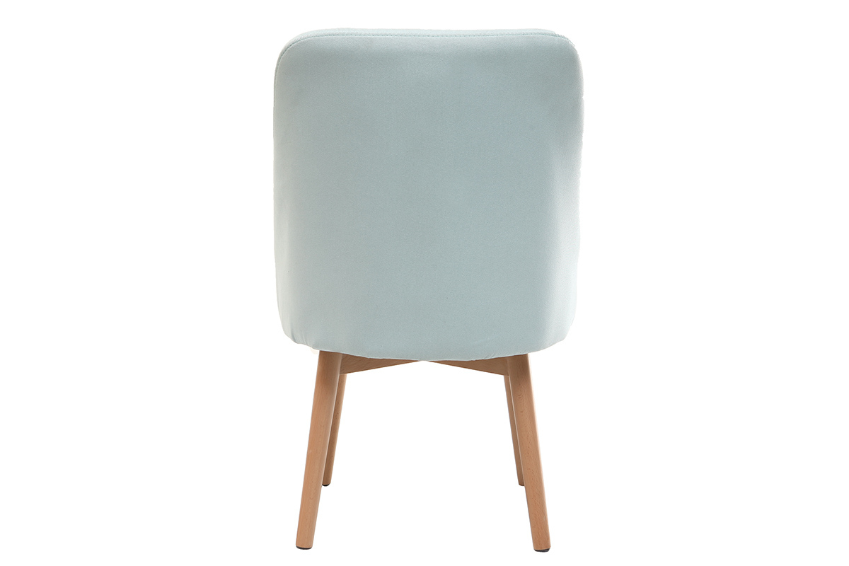 Silla n�rdica tejido verde menta patas madera clara LIV