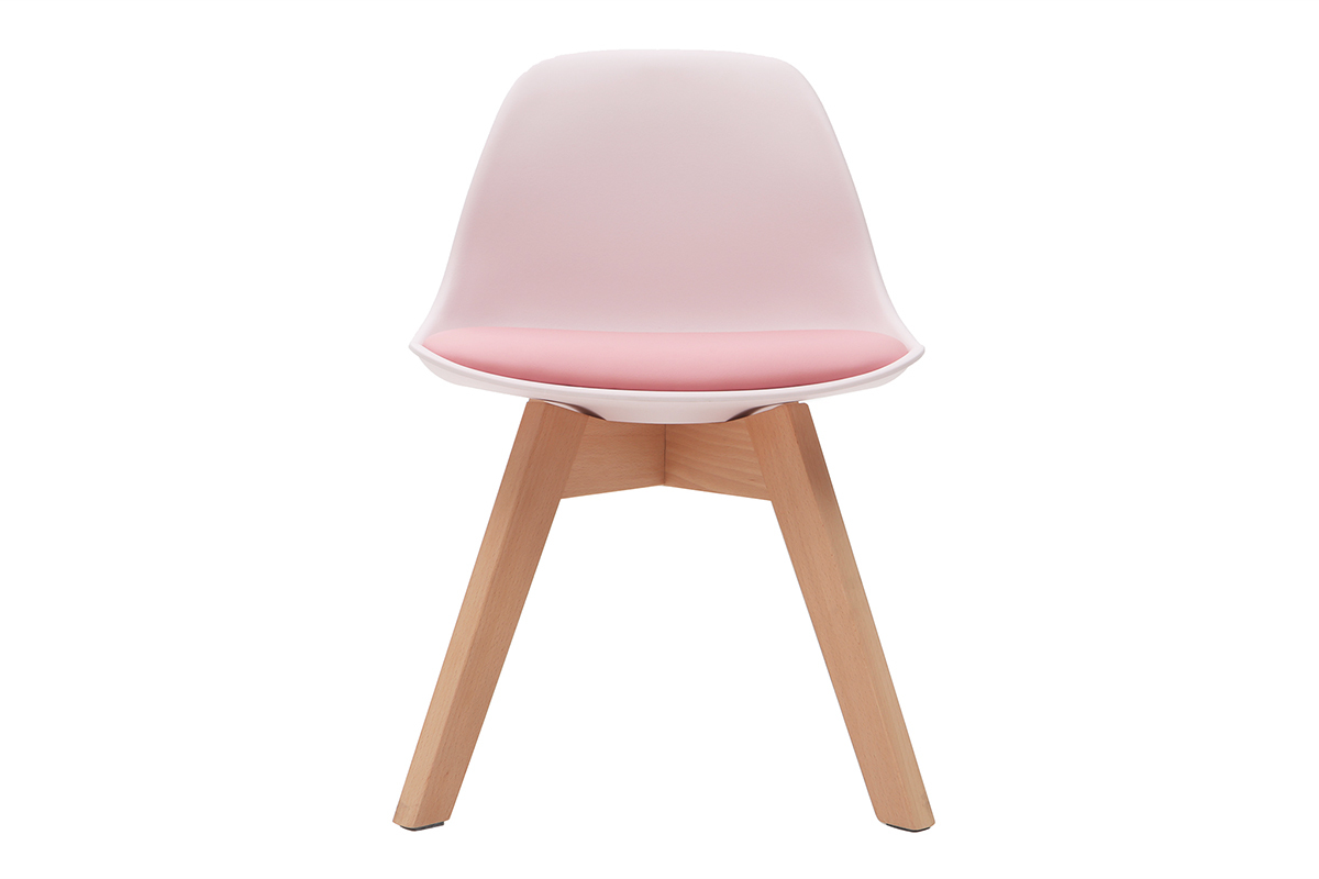 Silla rosa con patas madera BABY PAULINE