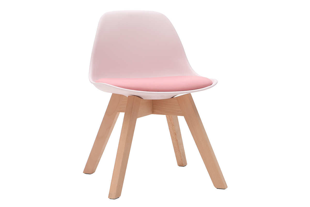 Silla rosa con patas madera BABY PAULINE