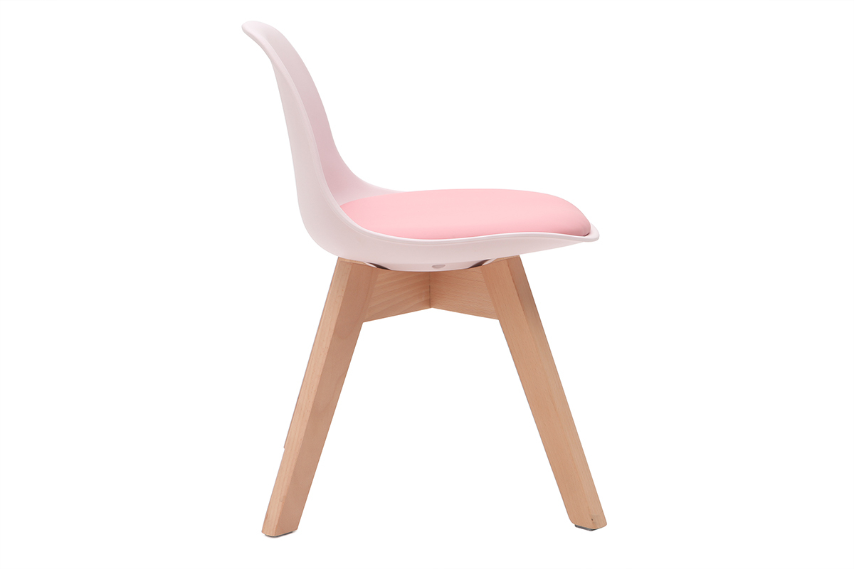 Silla rosa con patas madera BABY PAULINE