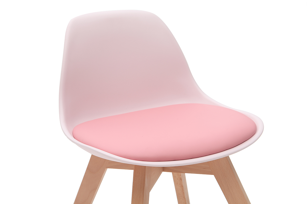Silla rosa con patas madera BABY PAULINE