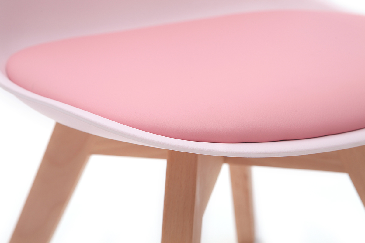 Silla rosa con patas madera BABY PAULINE