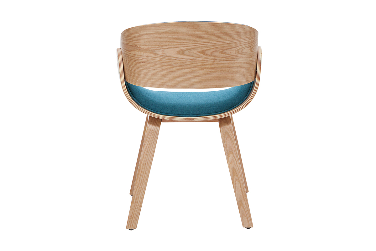 Silla tejido azul petrleo y madera clara BENT