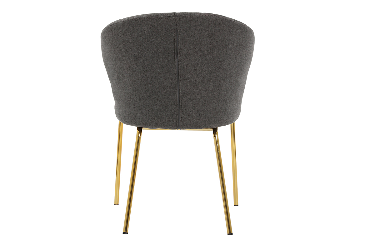 Silla tejido gris oscuro patas metal dorado REQUIEM