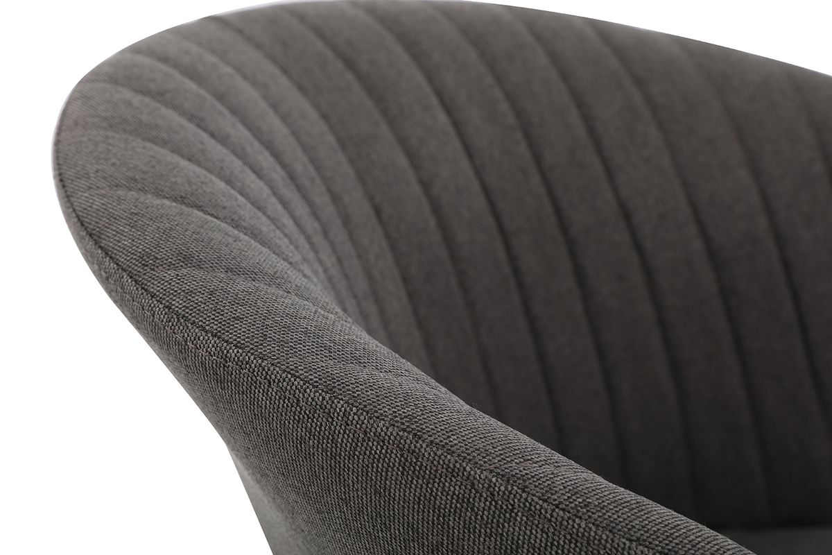 Silla tejido gris oscuro patas metal dorado REQUIEM
