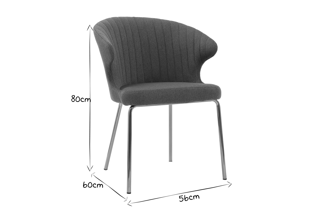 Silla tejido gris oscuro patas metal dorado REQUIEM
