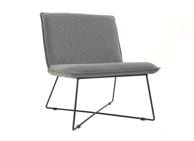 Silla tejido gris oscuro y estructura en metal negro PILO