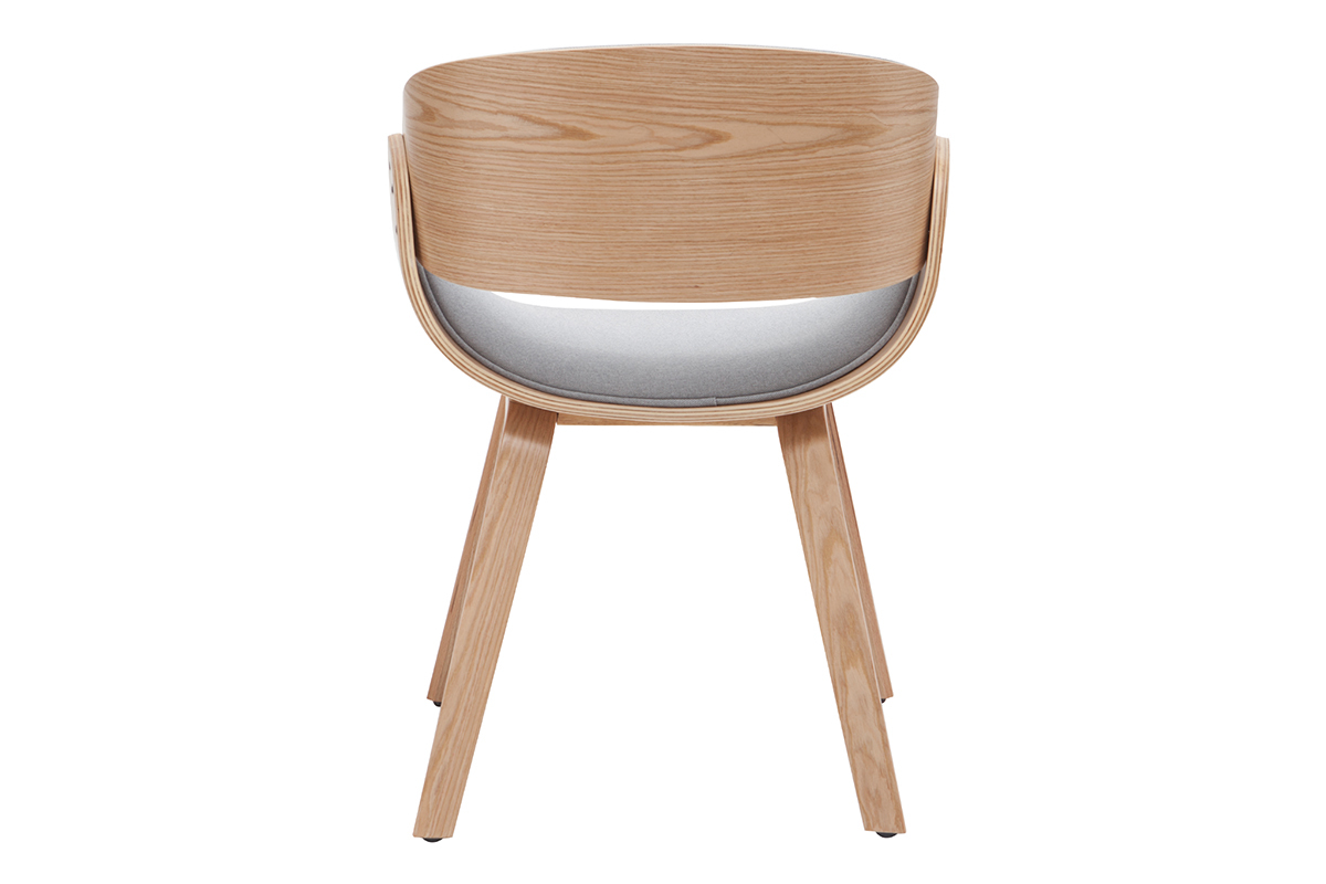 Silla tejido gris y madera clara BENT