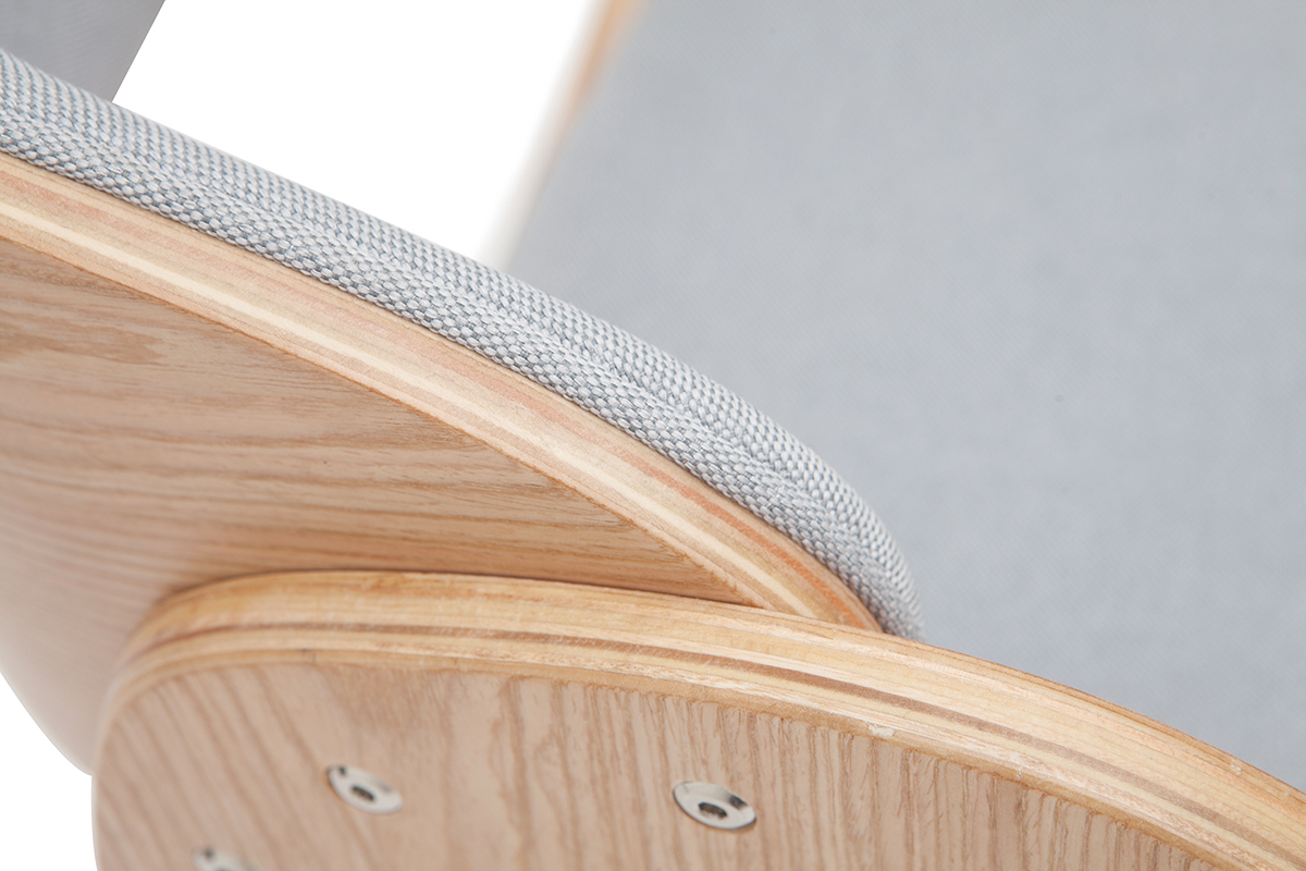 Silla tejido gris y madera clara BENT