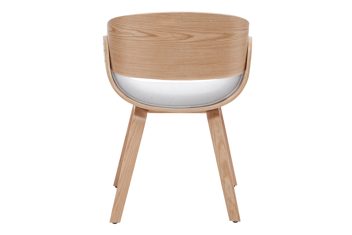 Silla tejido gris y madera clara BENT