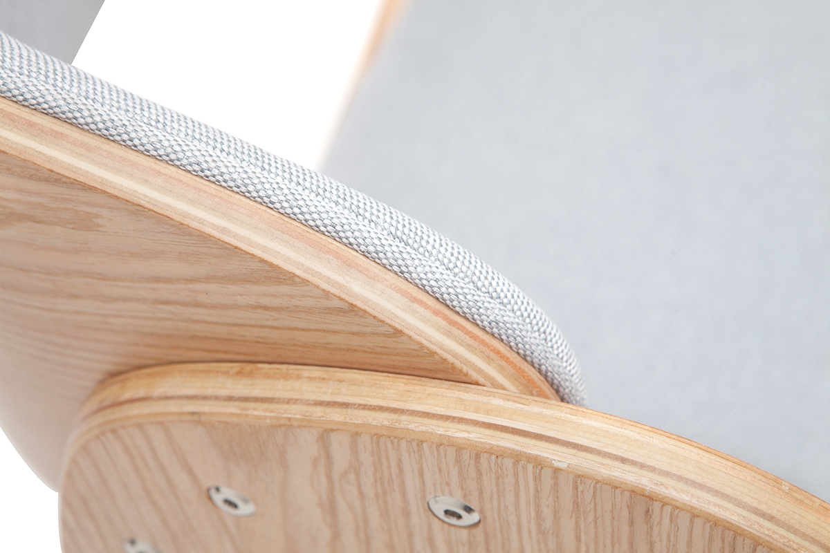 Silla tejido gris y madera clara BENT
