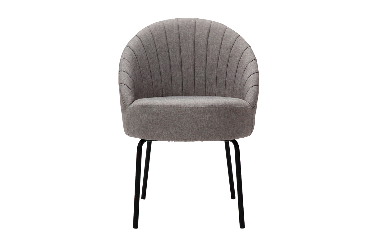 Silla tejido gris y metal negro IZAAC