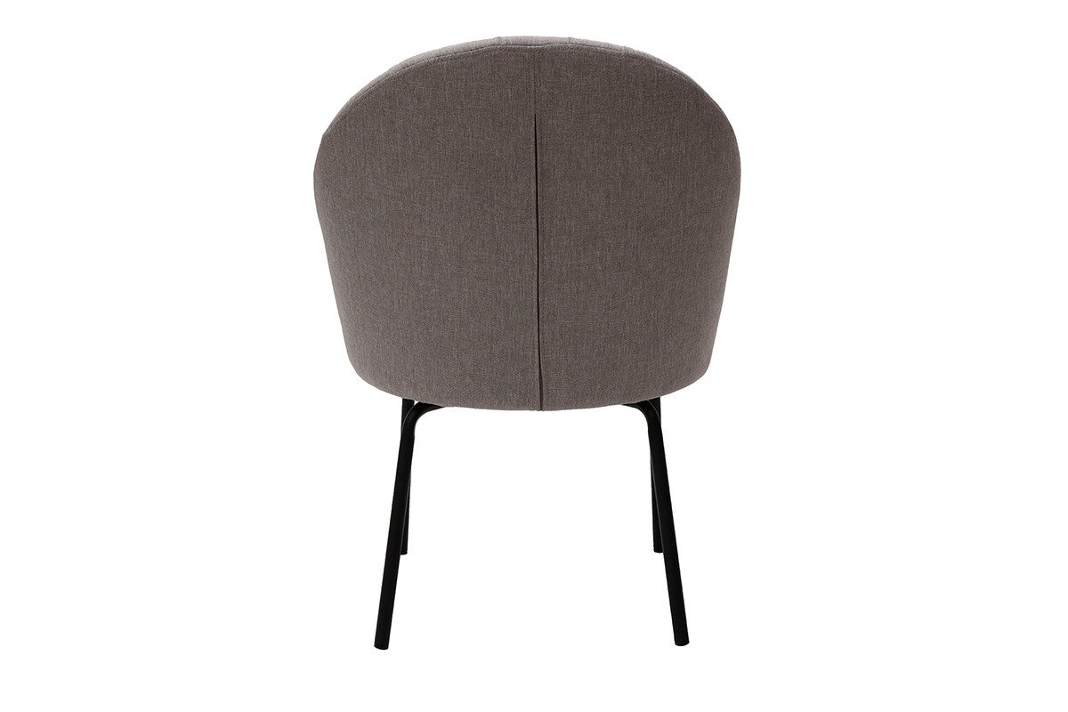 Silla tejido gris y metal negro IZAAC