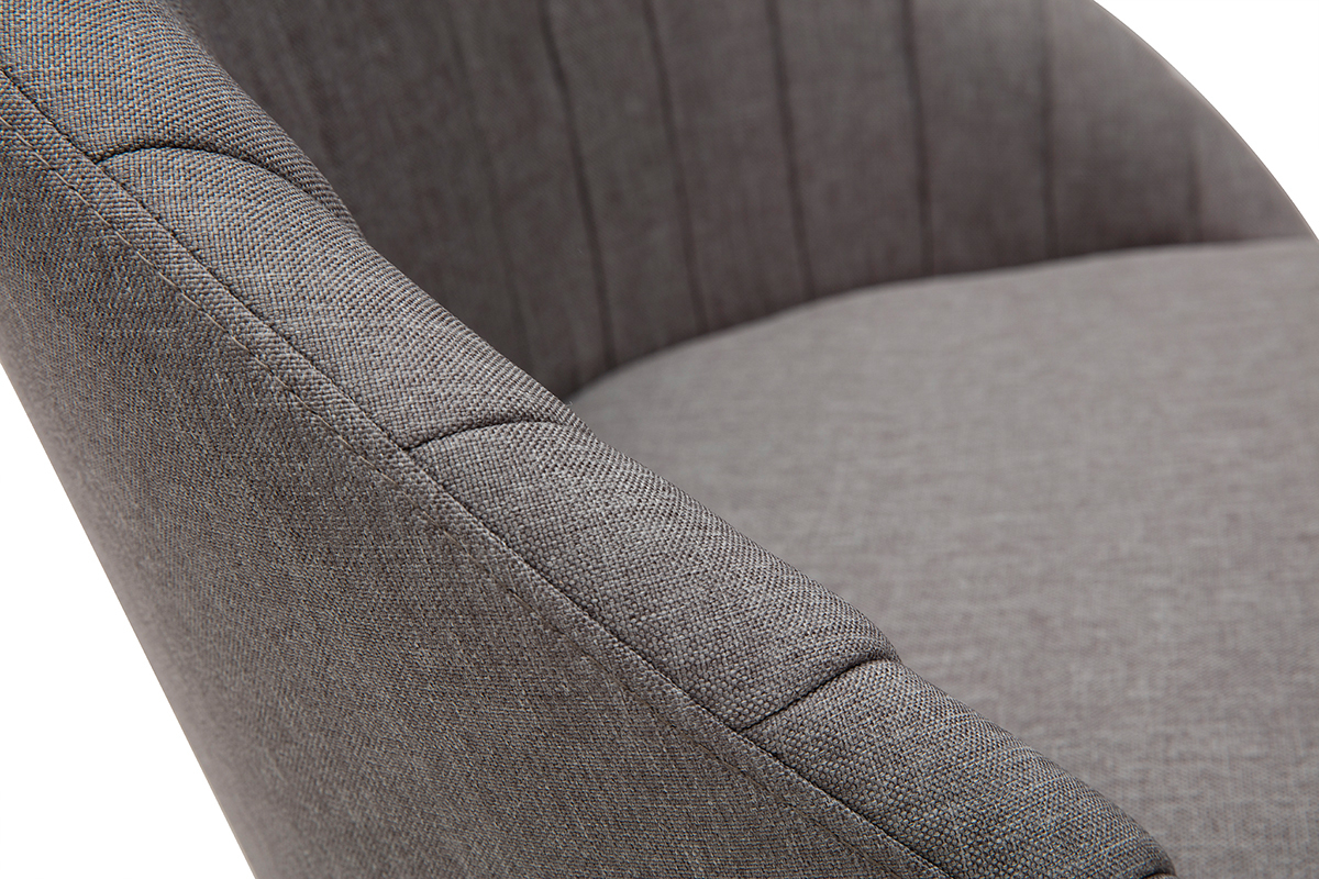 Silla tejido gris y metal negro IZAAC