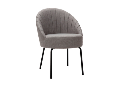 Silla tejido gris y metal negro IZAAC