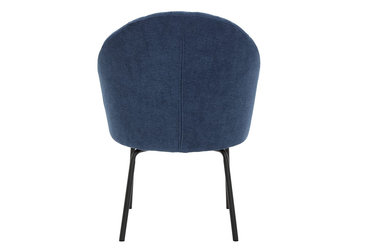 Silla terciopelo azul y metal negro IZAAC