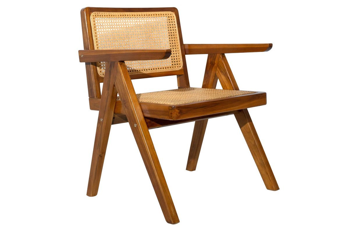 Silla vintage de teca maciza y ratn JANNIE