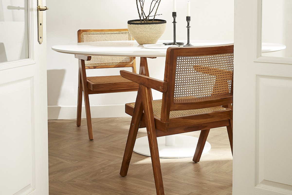 Silla vintage de teca maciza y ratn JANNIE