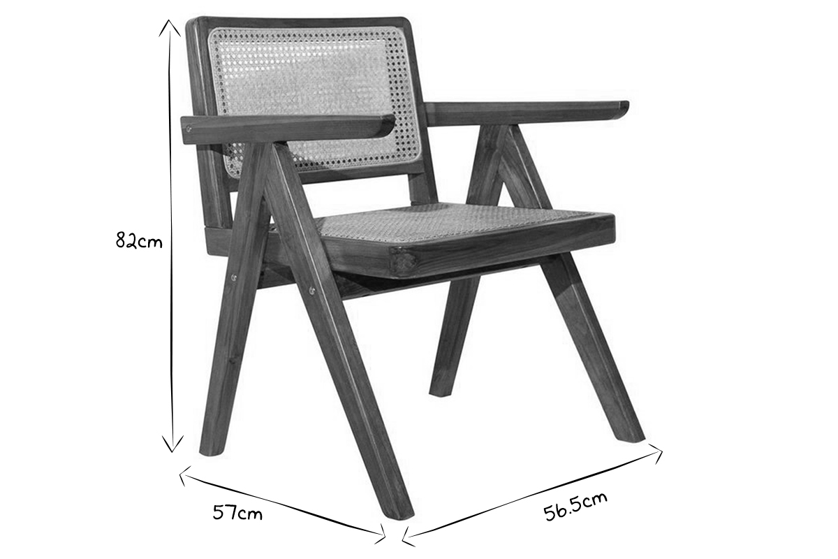 Silla vintage de teca maciza y ratn JANNIE
