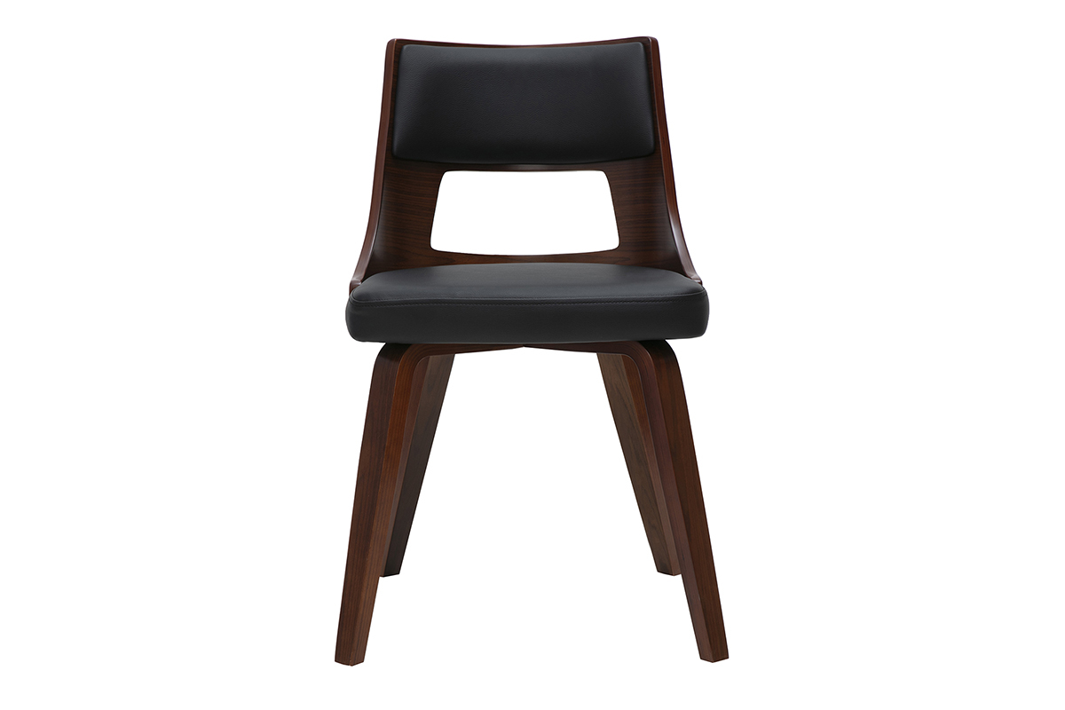 Silla vintage negra y madera oscura GARBO