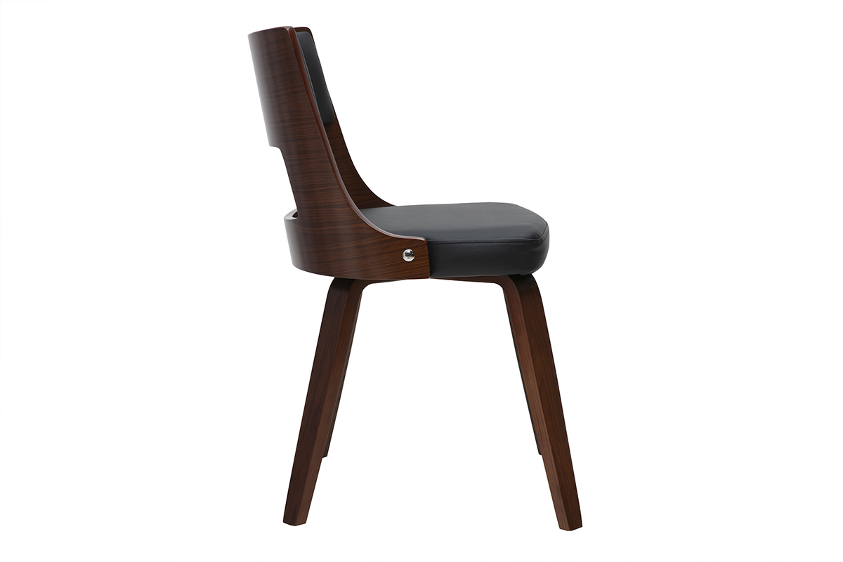 Silla vintage negra y madera oscura GARBO