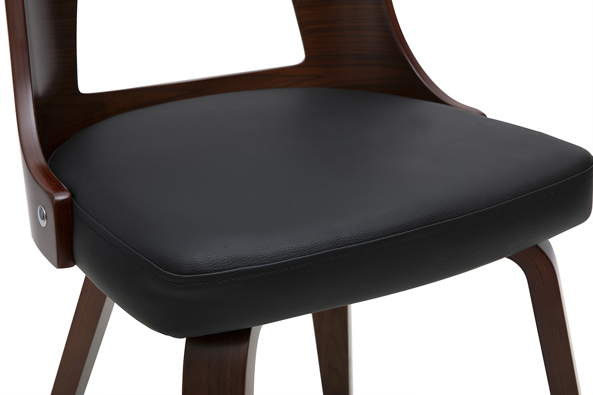 Silla vintage negra y madera oscura GARBO