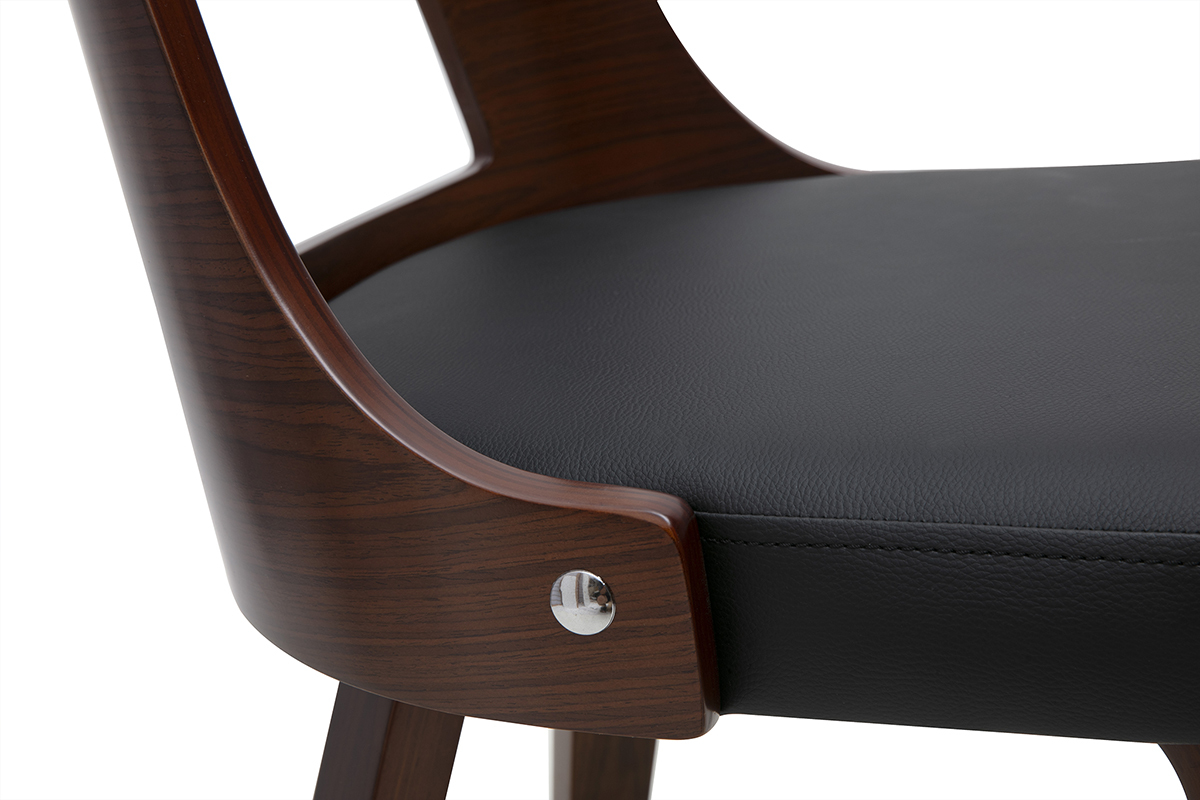 Silla vintage negra y madera oscura GARBO