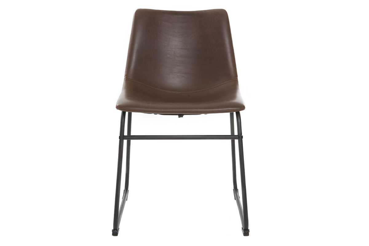 Silla vintage PU marrn NEW ROCK