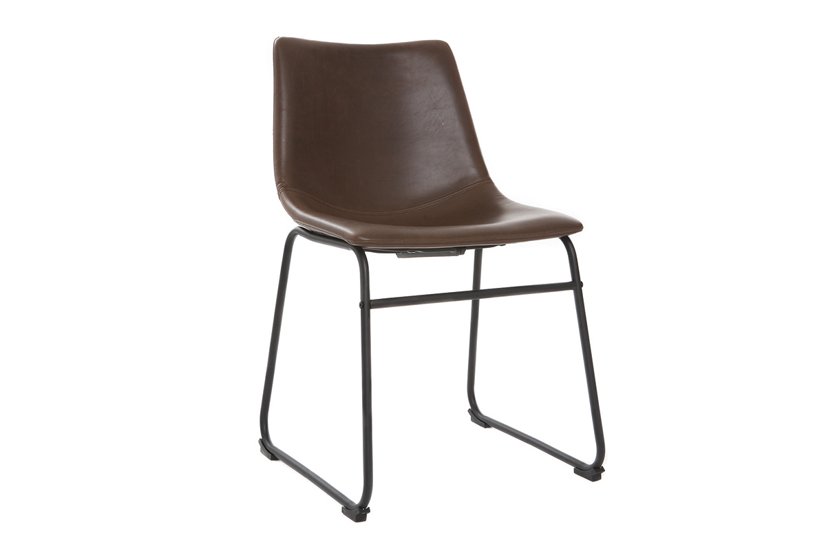Silla vintage PU marrn NEW ROCK