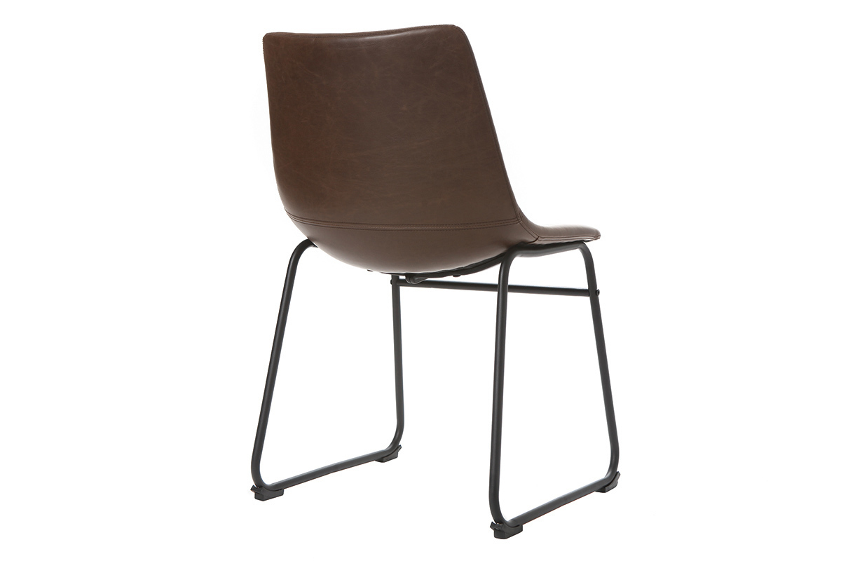 Silla vintage PU marrn NEW ROCK