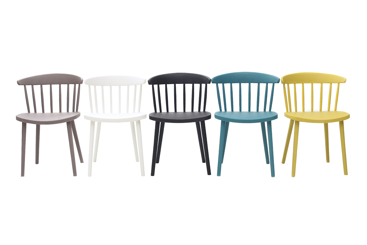 Sillas amarillas interior / exterior (lote de 2) HOLLY