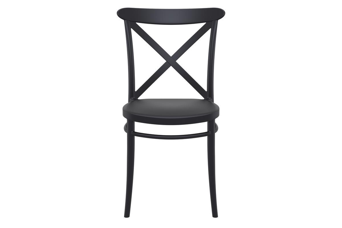 Sillas apilable negras exterior/interior (lote de 4) GERMAIN