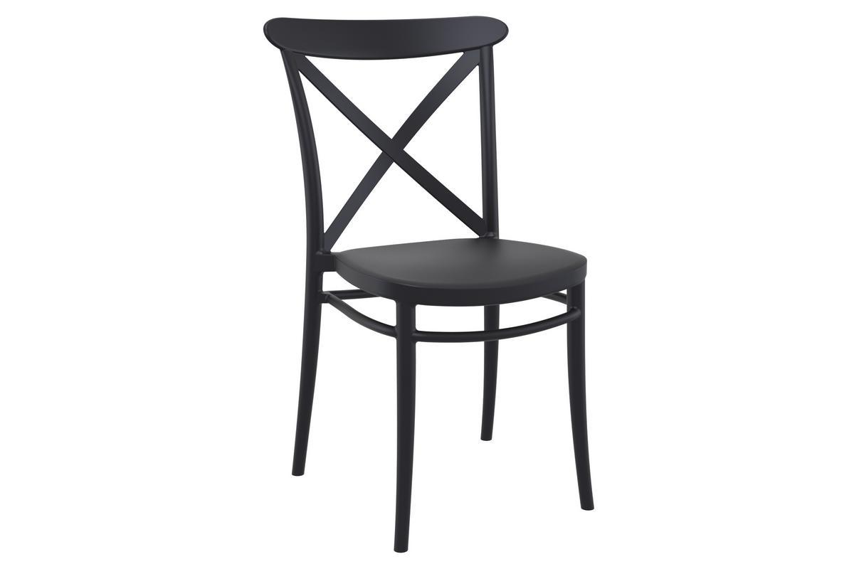 Sillas apilable negras exterior/interior (lote de 4) GERMAIN
